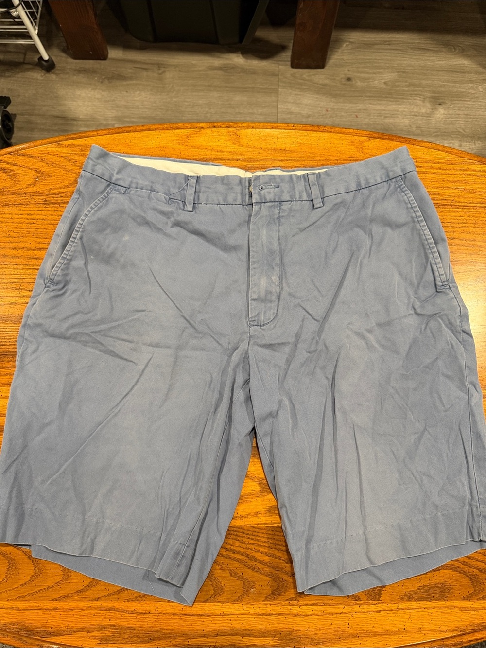 Ralph Lauren Light Blue Flat-Front Chino Shorts